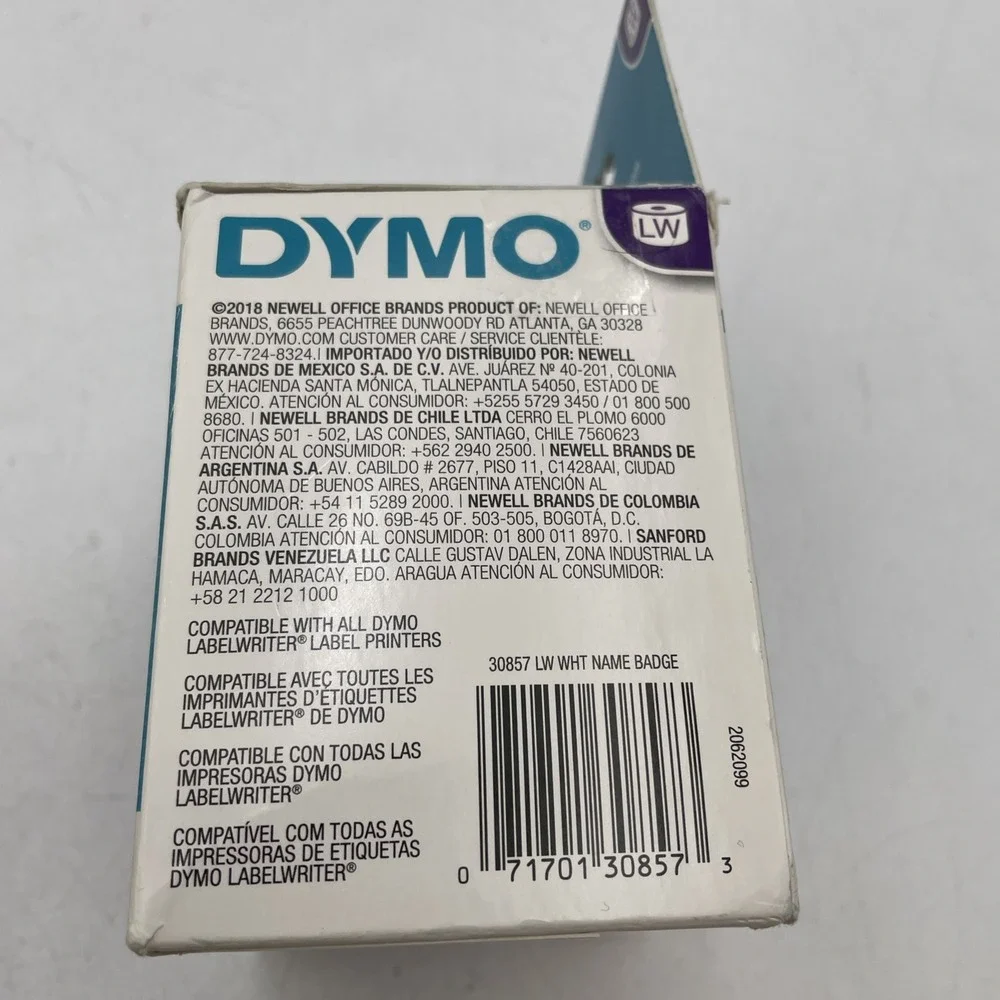Adhesive white name badge labels 2 1/4